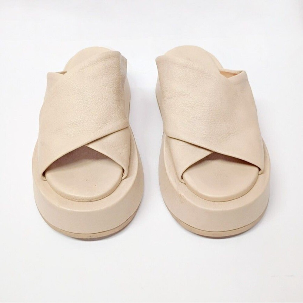 Marsell Piattaforma Leather Mules Chunky Platform slides Size 38 EU / US 7.5